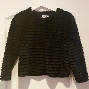 Calvin Klein Black Faux Fur Jacket